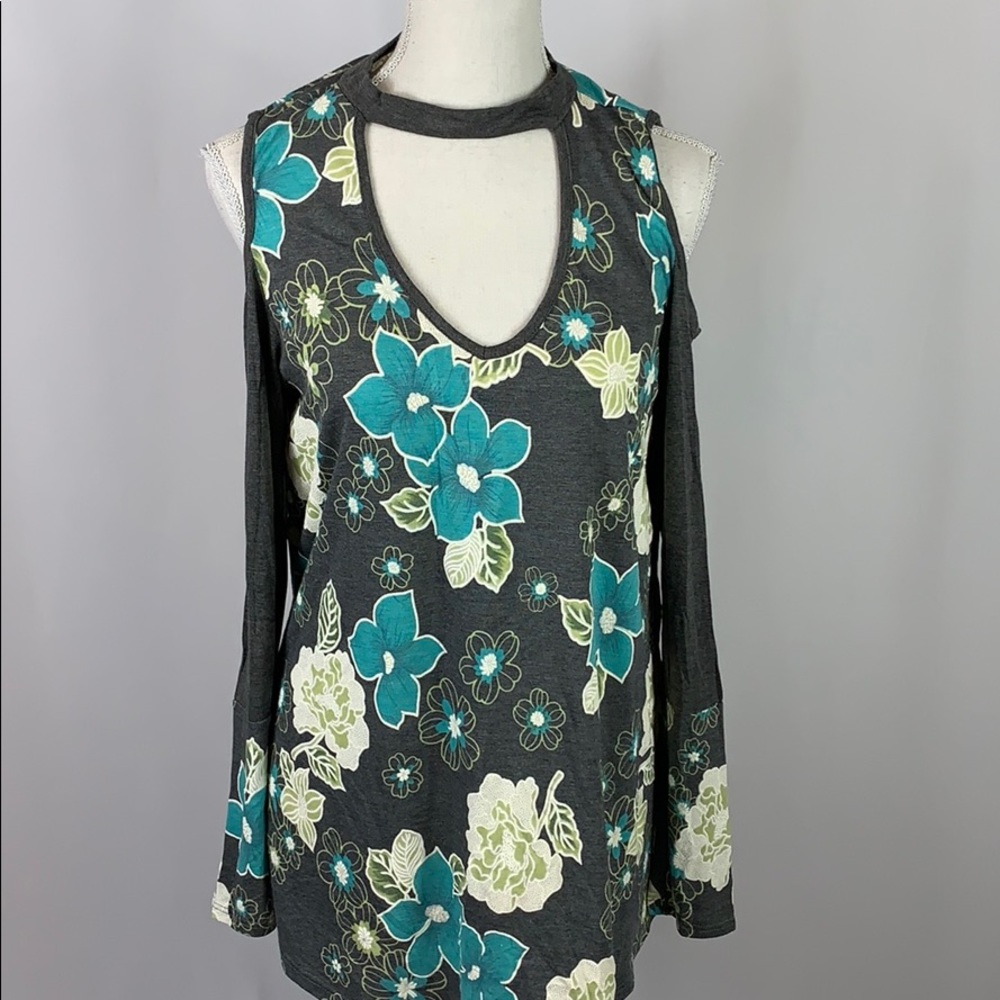Sun & Moon NWOT floral cold should blouse w/choker